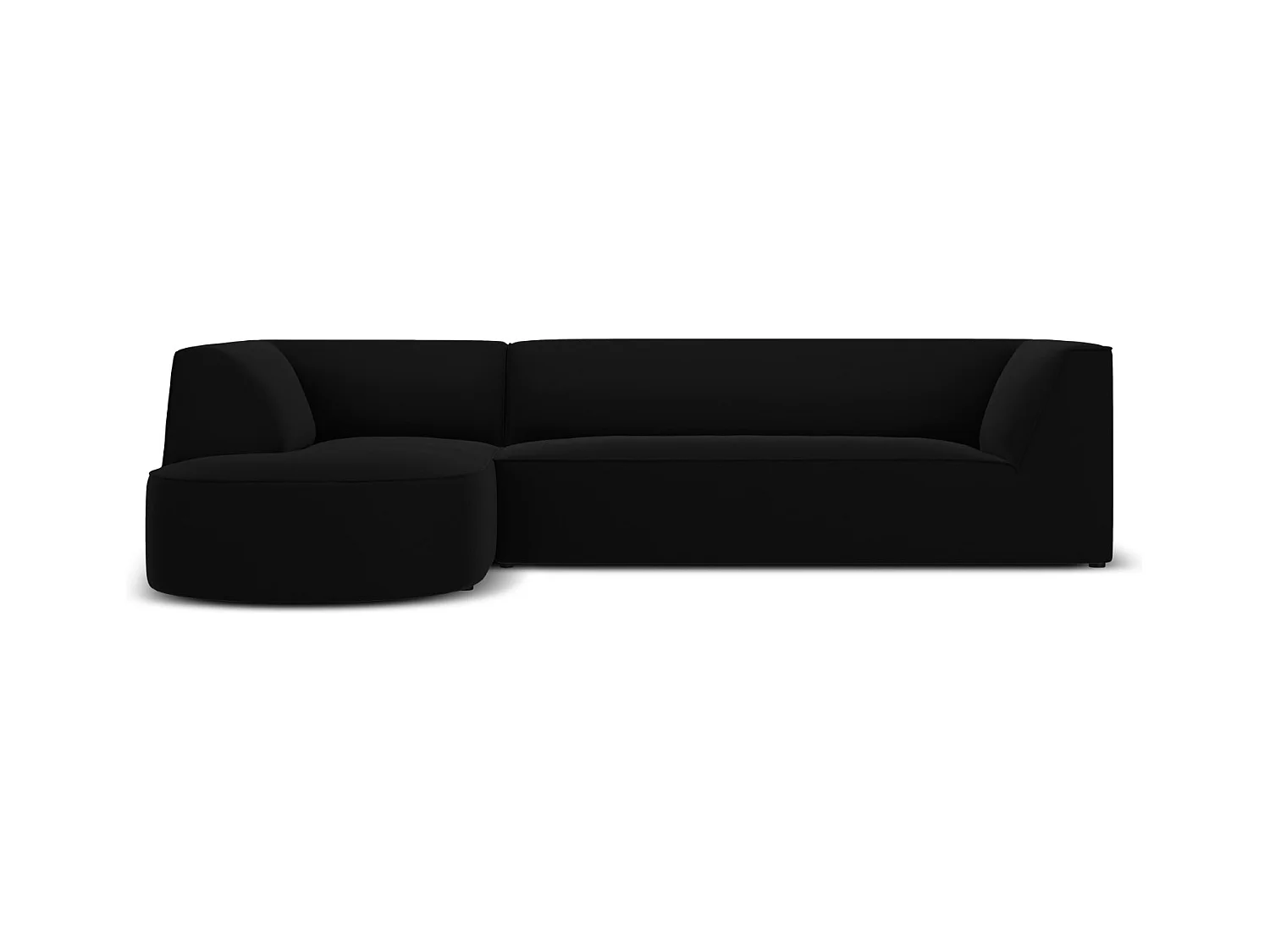 CXL by Christian Lacroix - Linker hoekbank "Charles" 4 zitplaatsen, Flueel, Zwart - 273x180x69cm