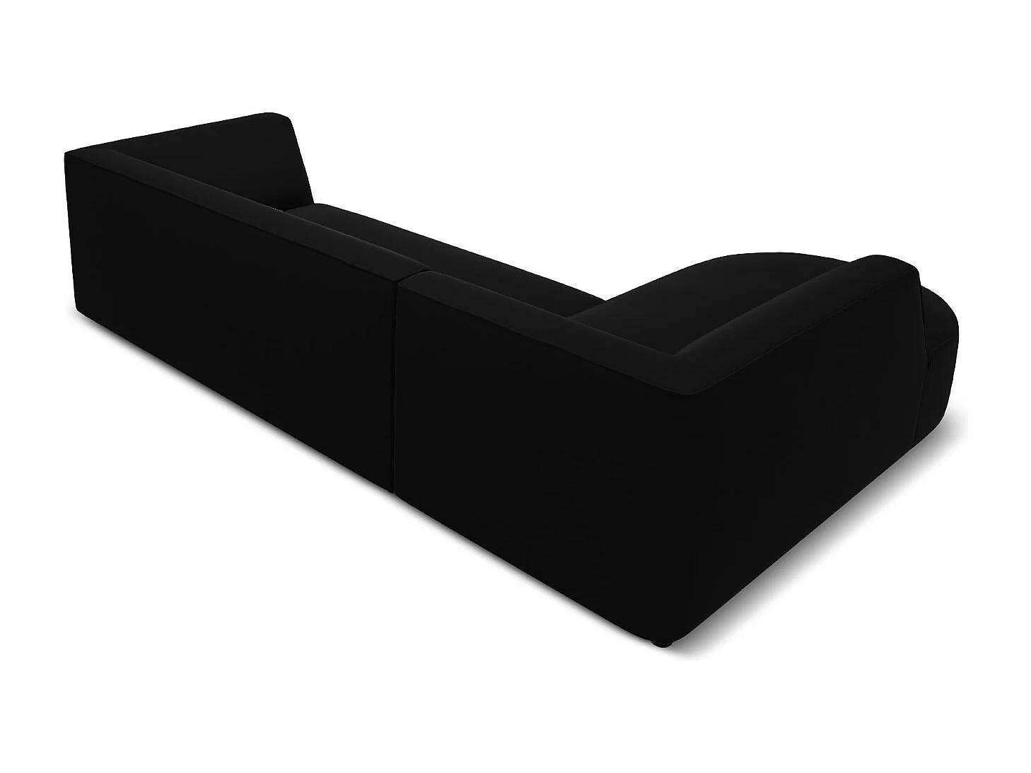 CXL by Christian Lacroix - Canapé d'angle gauche "Charles" 4 places en velours noir - 273x180x69cm