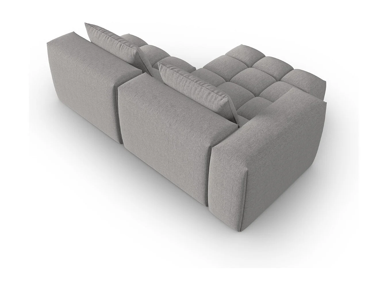 CXL by Christian Lacroix - Modulaire hoekbank links "Lorella" 3 zitplaatsen, Structurele stof, Donkerbeige - 205x145x70cm