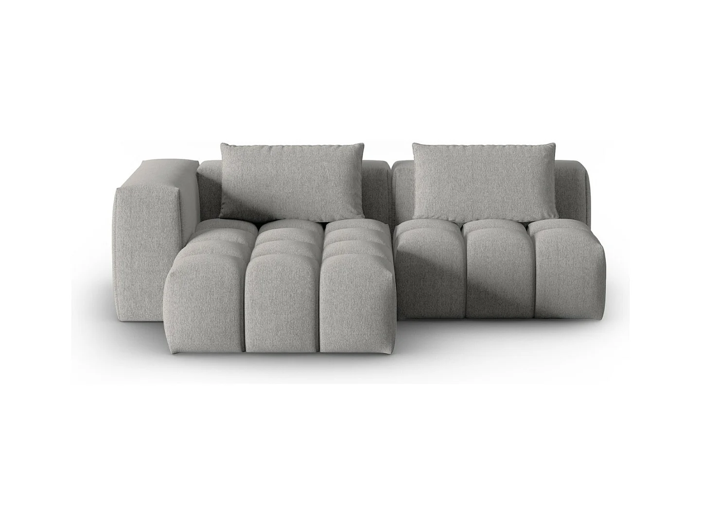 CXL by Christian Lacroix - Canapé d'angle gauche modulable "Lorella" 3 places en tissu structurel beige foncé - 205x145x70cm