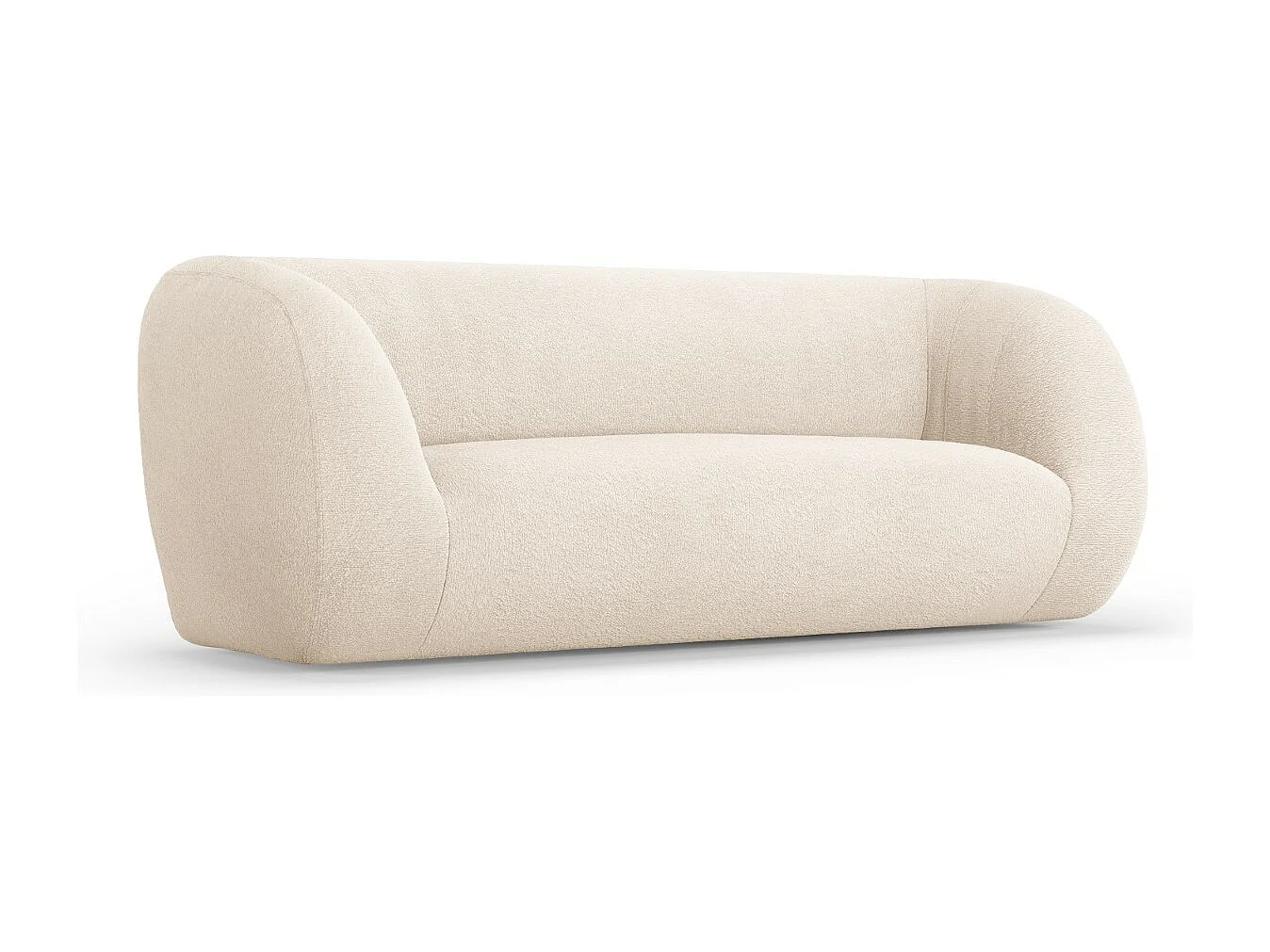 Cosmopolitan Design - Canapé "Essen" 2 places en bouclé beige - 210x95x86cm
