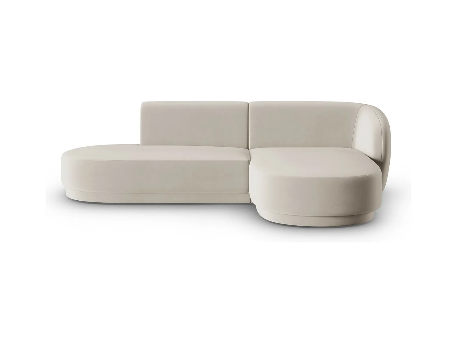 CXL by Christian Lacroix - Divano angolare modulare destro "Lionel" 4 posti in velluto beige - 233x155x74cm
