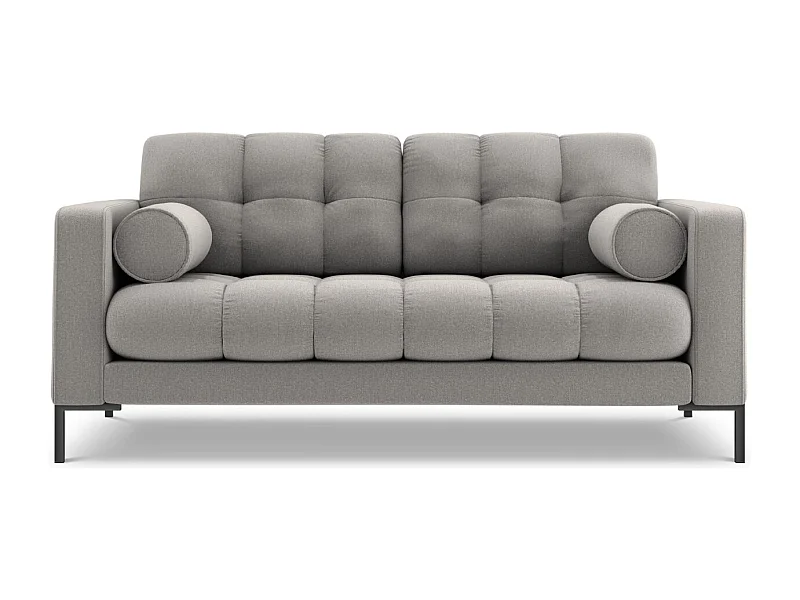 Cosmopolitan Design - Divano "Bali" 2 posti in tessuto strutturato grigio chiaro - 152x92x75cm