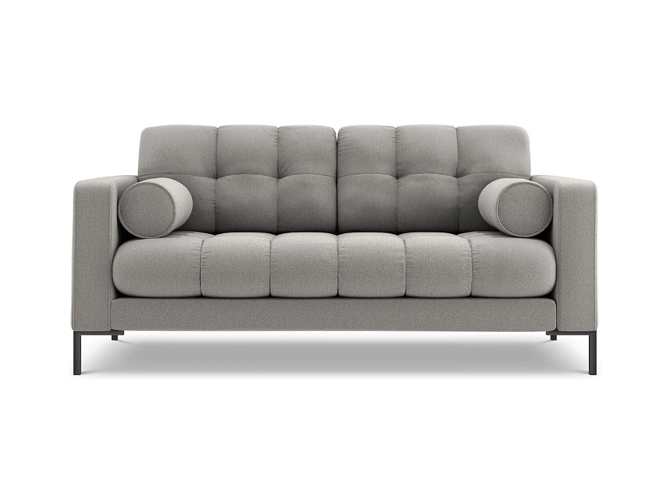 Cosmopolitan Design - Canapé "Bali" 2 places en tissu structurel gris clair - 152x92x75cm