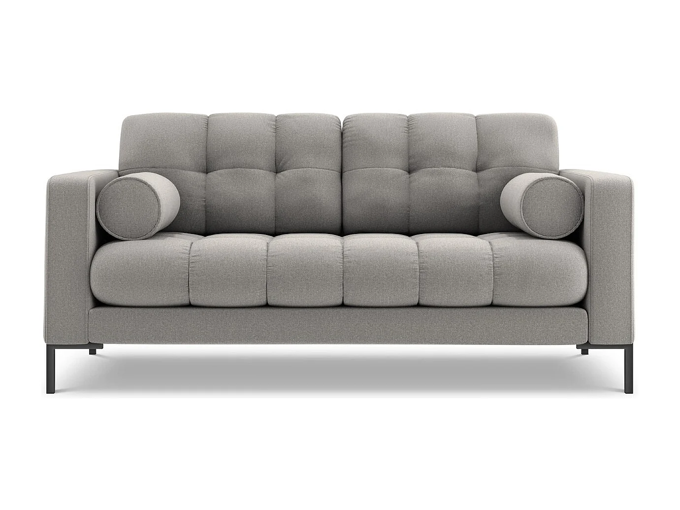 Cosmopolitan Design - Canapé "Bali" 2 places en tissu structurel gris clair - 152x92x75cm