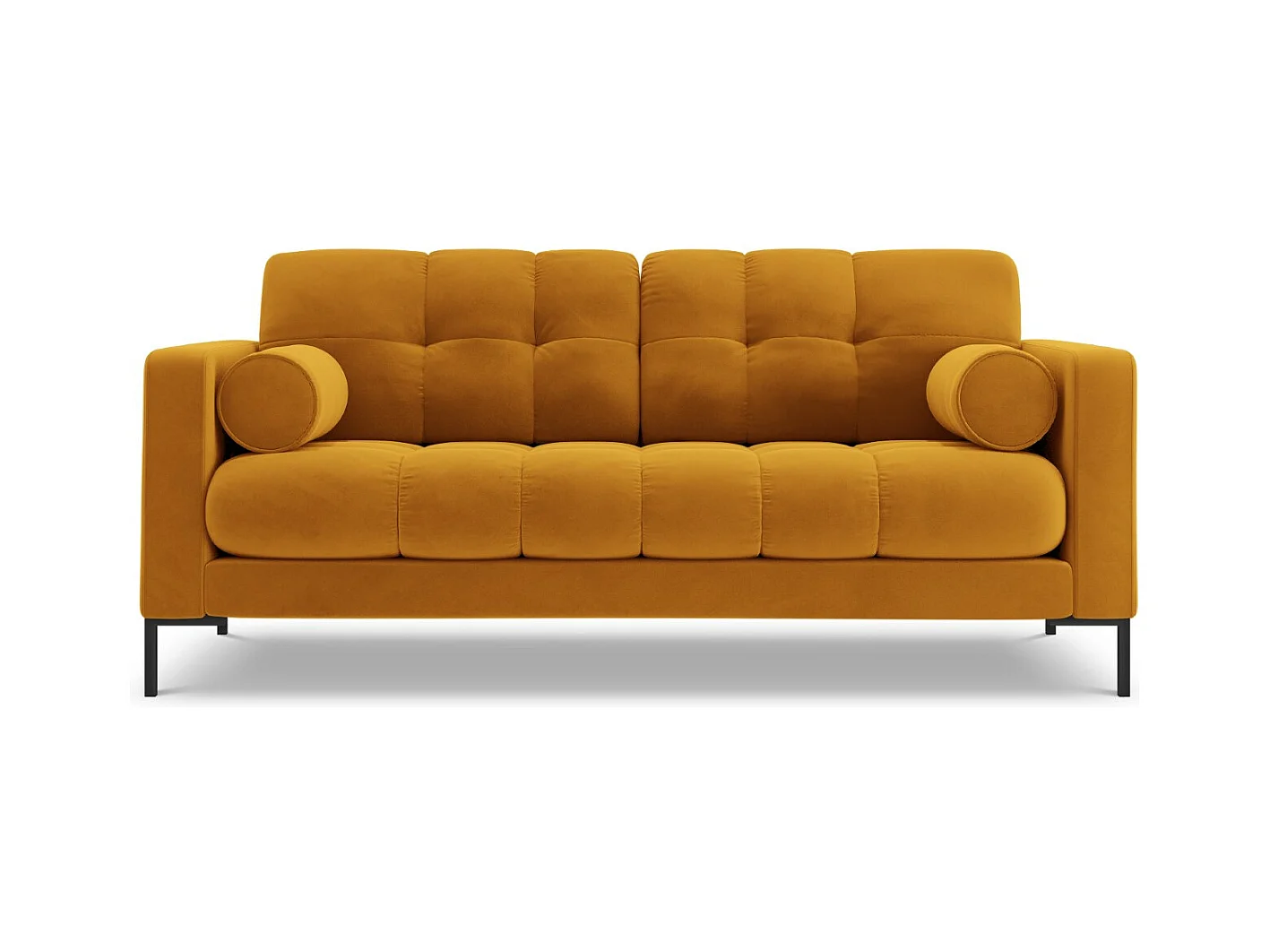 Cosmopolitan Design - Canapé "Bali" 2 places en velours jaune - 152x92x75cm