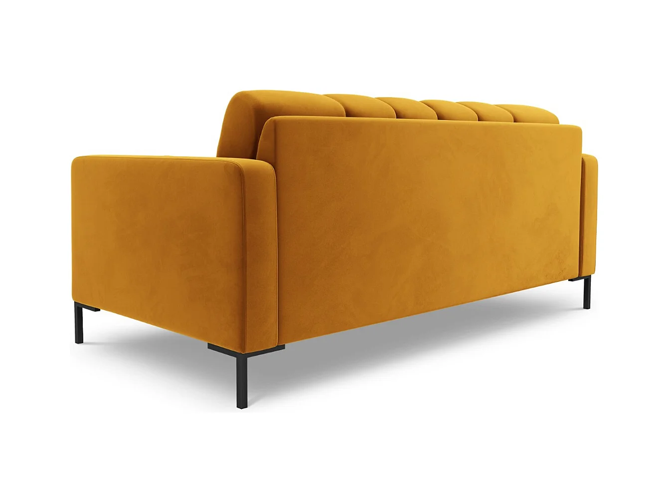Cosmopolitan Design - Canapé "Bali" 2 places en velours jaune - 152x92x75cm