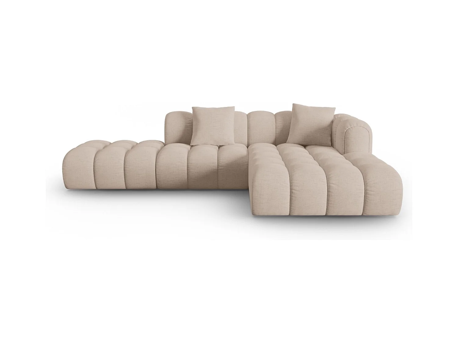 CXL by Christian Lacroix - Modulaire hoekbank rechts "Clotilde" 4 zitplaatsen, Structurele stof, Cappuccino - 309x190x70cm