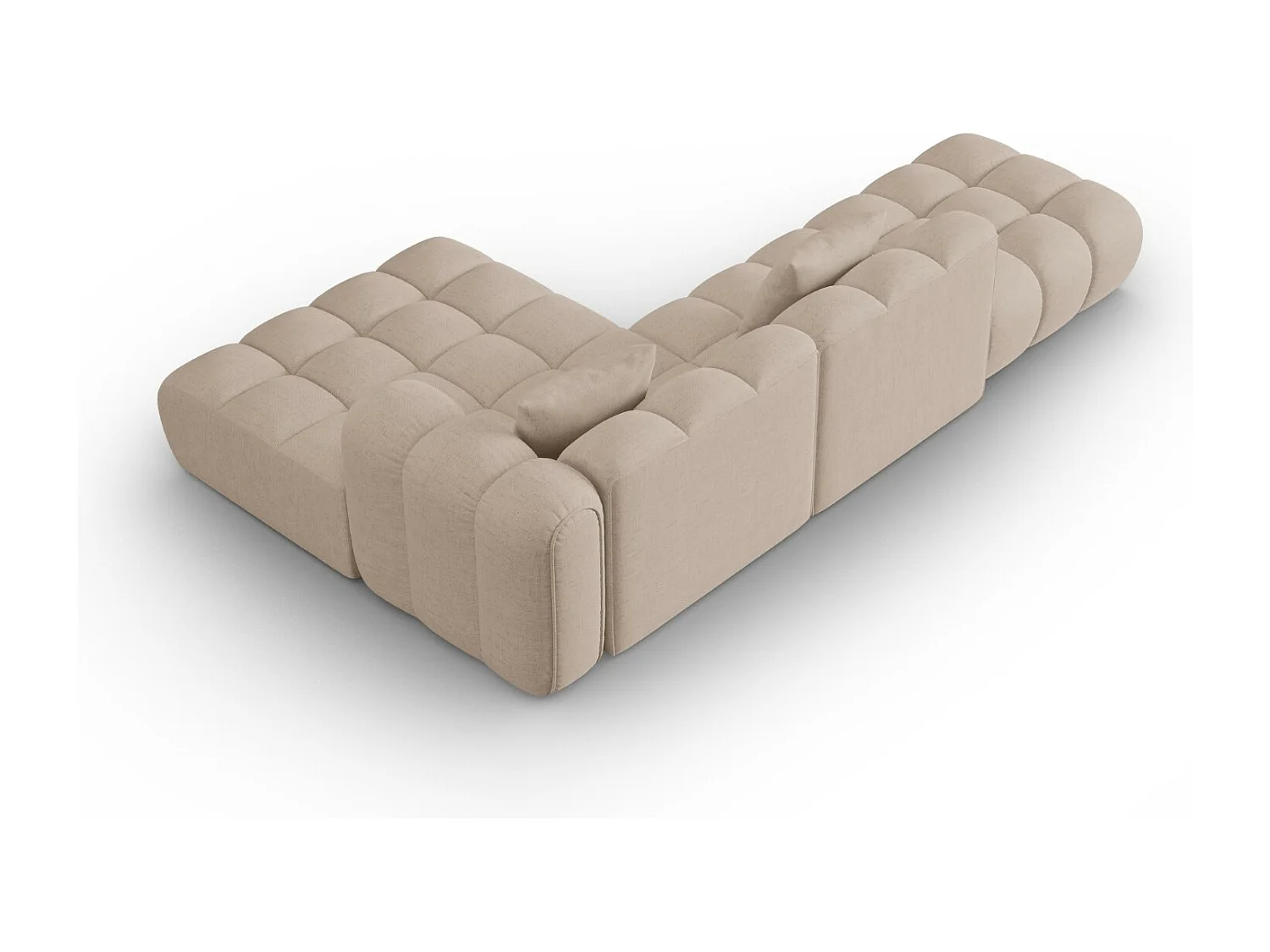 CXL by Christian Lacroix - Canapé d'angle droit modulable "Clotilde" 4 places en tissu structurel cappuccino - 309x190x70cm