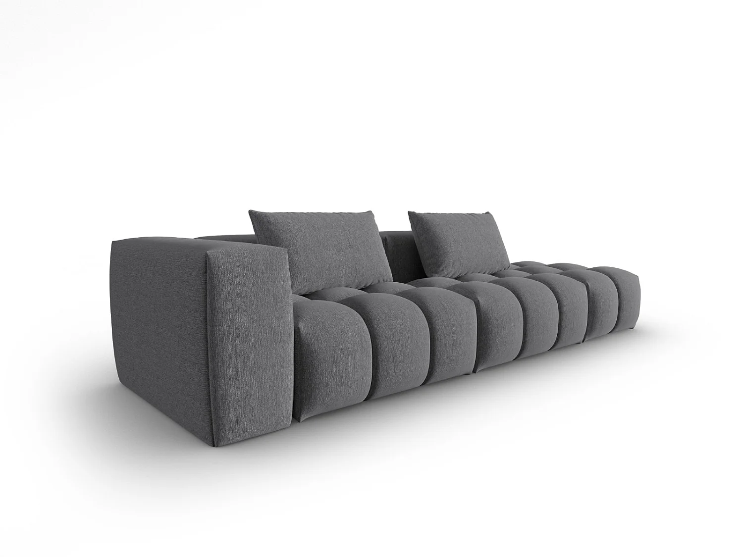 CXL by Christian Lacroix - Sofa modułowa bok prawy, "Lorella" 3 miejsca tkanina strukturalna, szary - 265x85x70cm