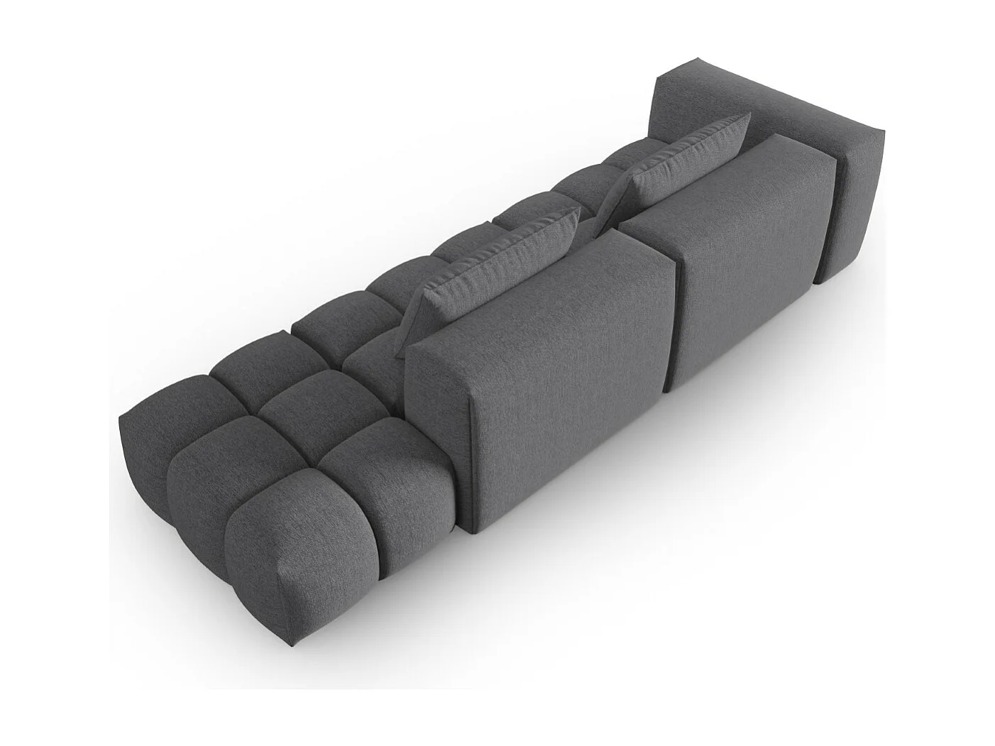 CXL by Christian Lacroix - Sofa modułowa bok prawy, "Lorella" 3 miejsca tkanina strukturalna, szary - 265x85x70cm