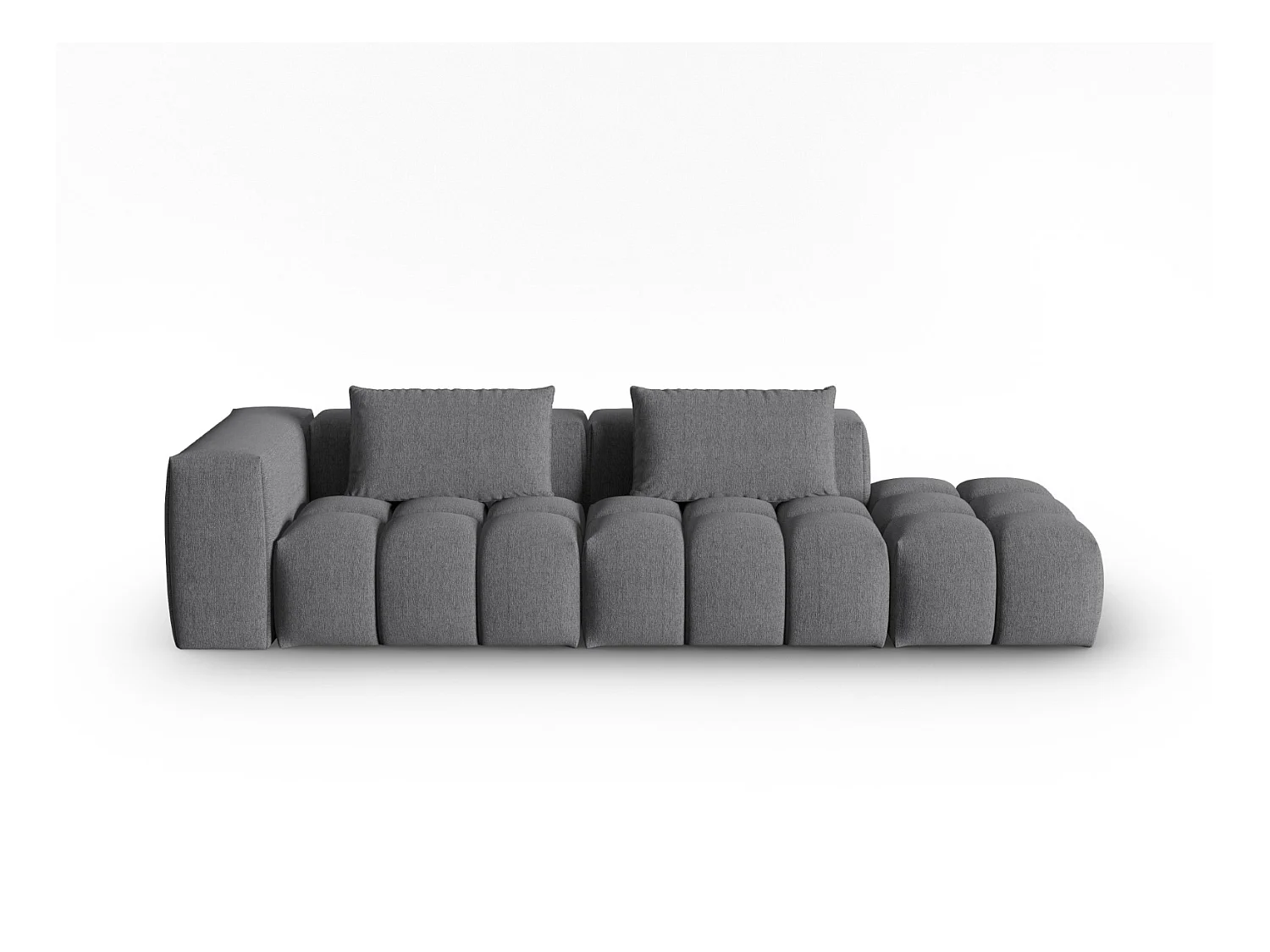 CXL by Christian Lacroix - Canapé modulable droit "Lorella" 3 places en tissu structurel gris - 265x85x70cm