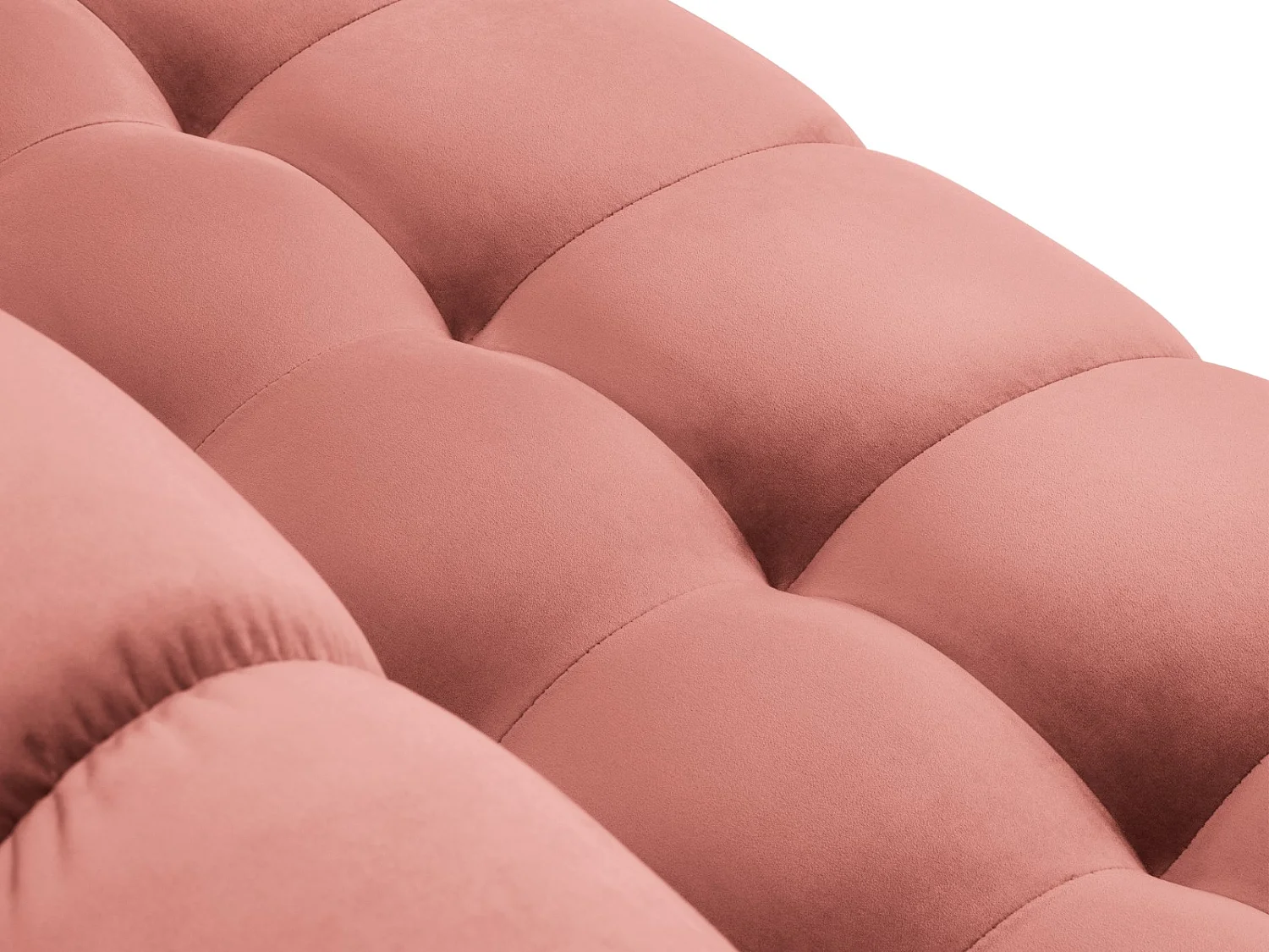 Cosmopolitan Design - 5-Sitzer Ecksofa links "Bali" aus Samt rosa - 293x185x75cm