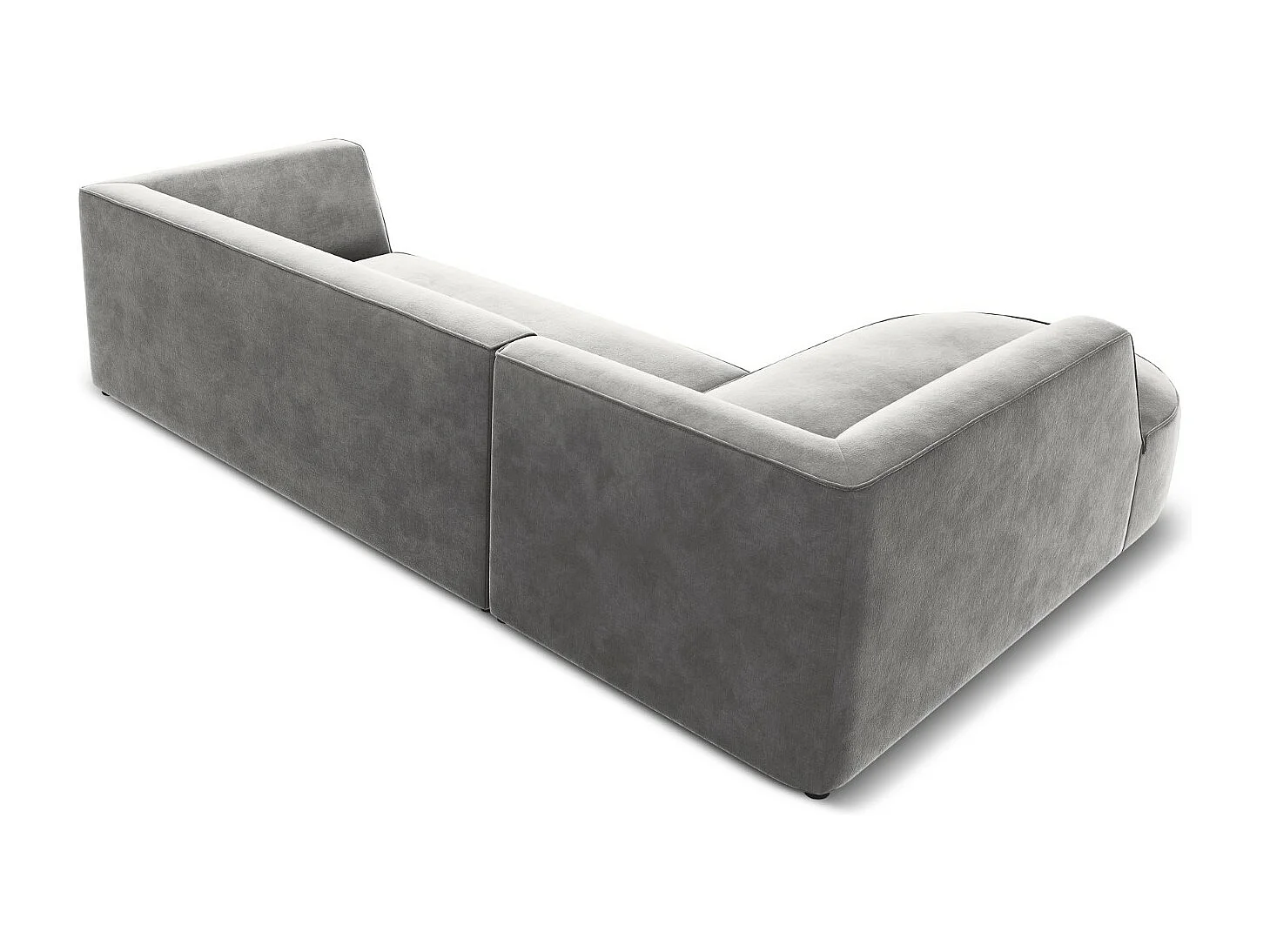 CXL by Christian Lacroix - Linker hoekbank "Charles" 4 zitplaatsen, Flueel, Lichtgrijs - 273x180x69cm