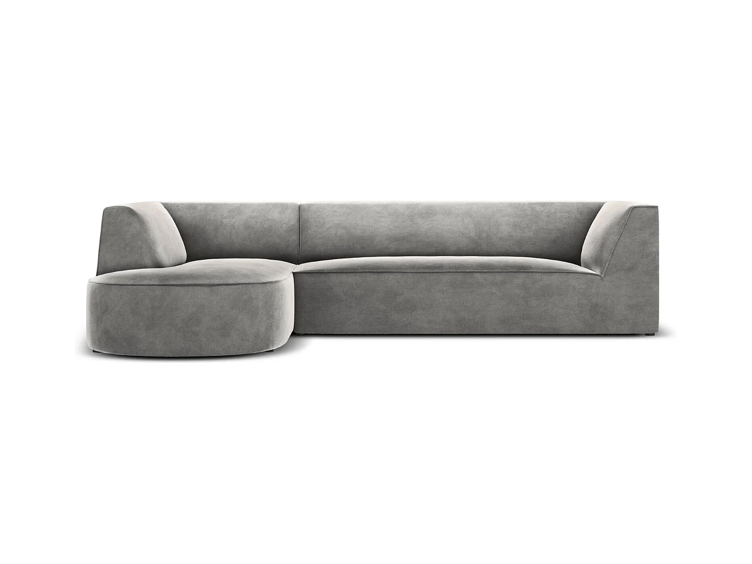 CXL by Christian Lacroix - Linker hoekbank "Charles" 4 zitplaatsen, Flueel, Lichtgrijs - 273x180x69cm