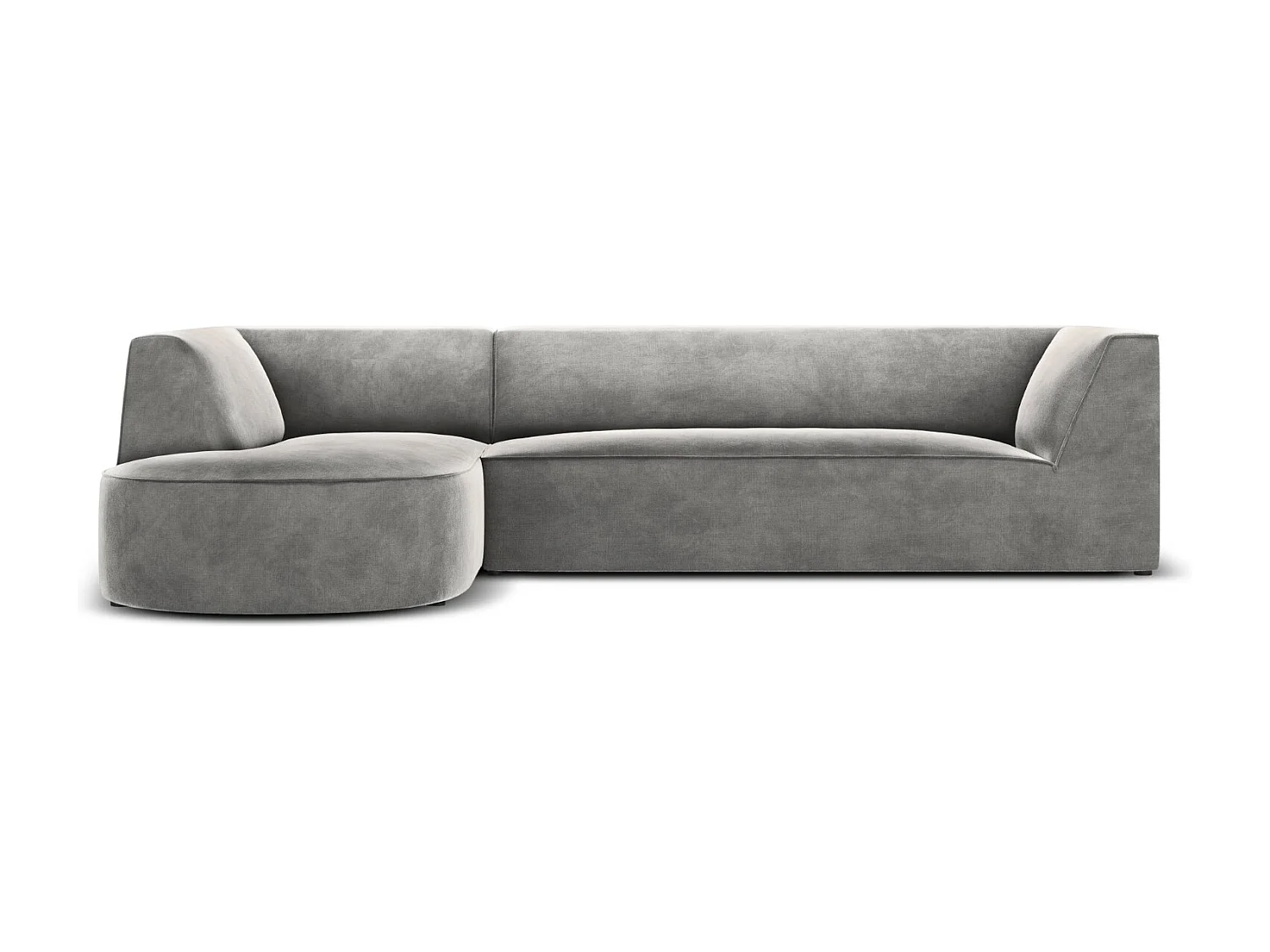 CXL by Christian Lacroix - Divano angolare sinistro "Charles" 4 posti in velluto grigio chiaro - 273x180x69cm