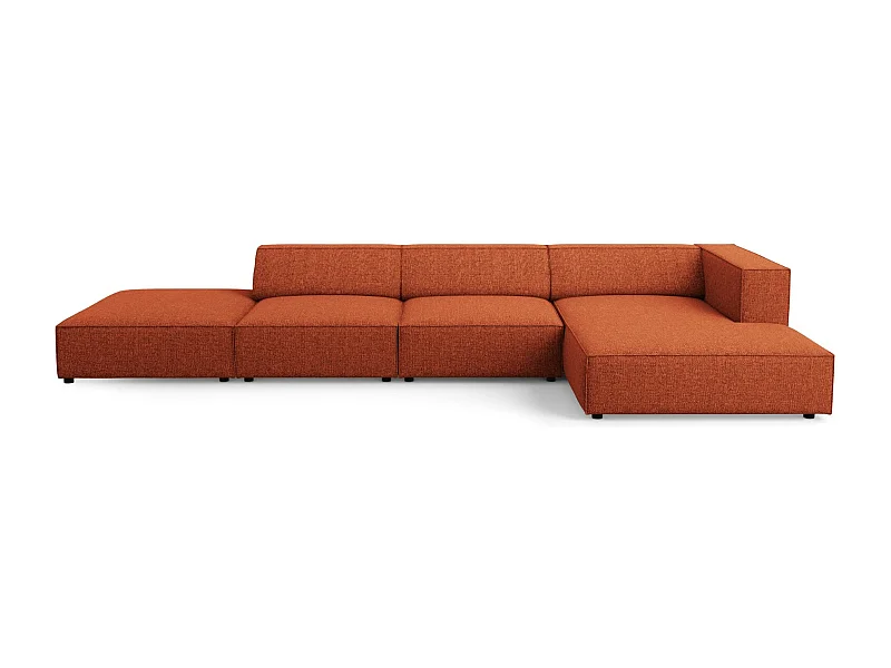 Cosmopolitan Design - Canapé d'angle droit "Arendal" 5 places en chenille terracotta - 341x166x70cm