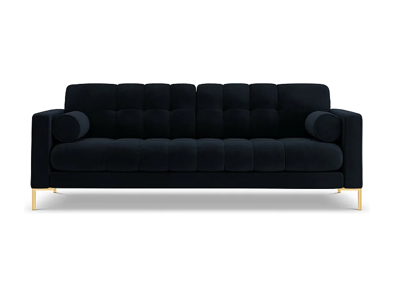 Cosmopolitan Design - Sofá "Bali" 4 lugares em veludo azul escuro - 217x92x75cm