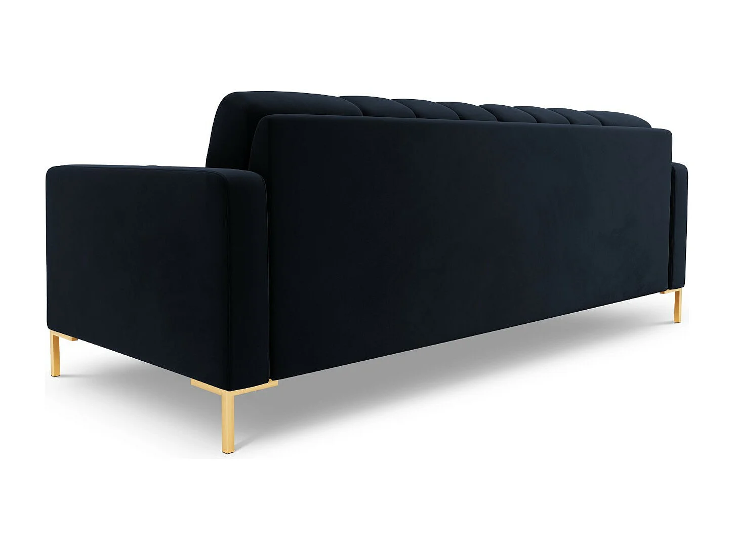 Cosmopolitan Design - 4-Sitzer Sofa "Bali" aus Samt dunkelblau - 217x92x75cm
