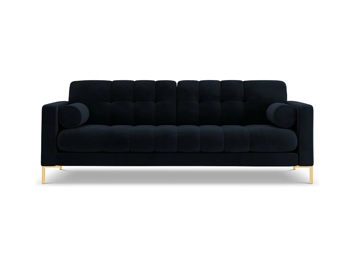 Cosmopolitan Design - Bank "Bali" 4 zitplaatsen, Flueel, Donkerblauw - 217x92x75cm