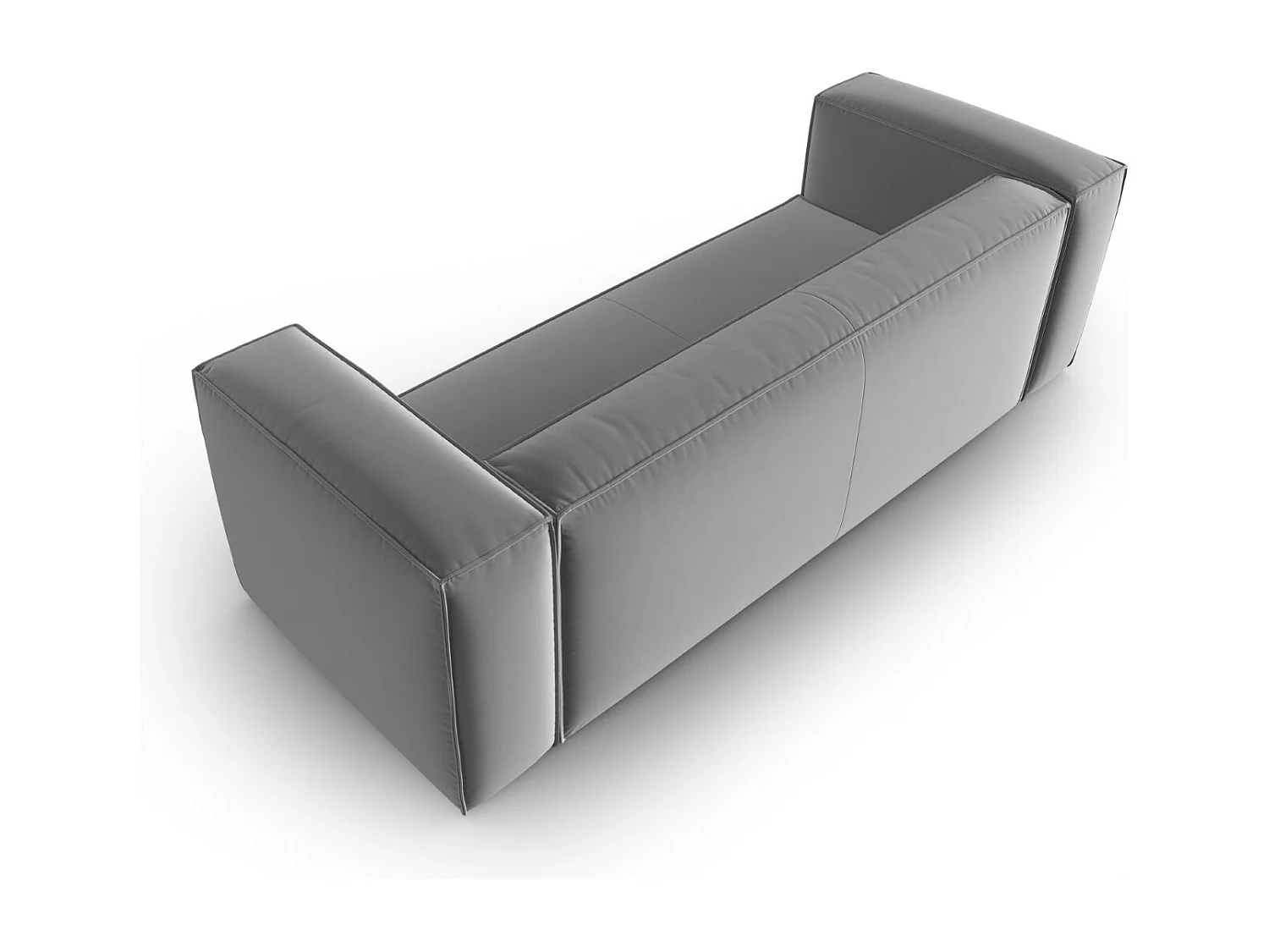 Cosmopolitan Design - Sofá "Mackay" 4 plazas de terciopelo gris claro - 230x94x73cm