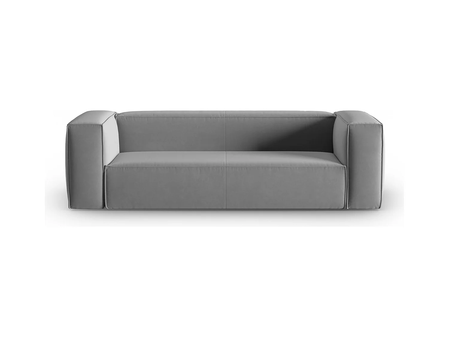 Cosmopolitan Design - Canapé "Mackay" 4 places en velours gris clair - 230x94x73cm
