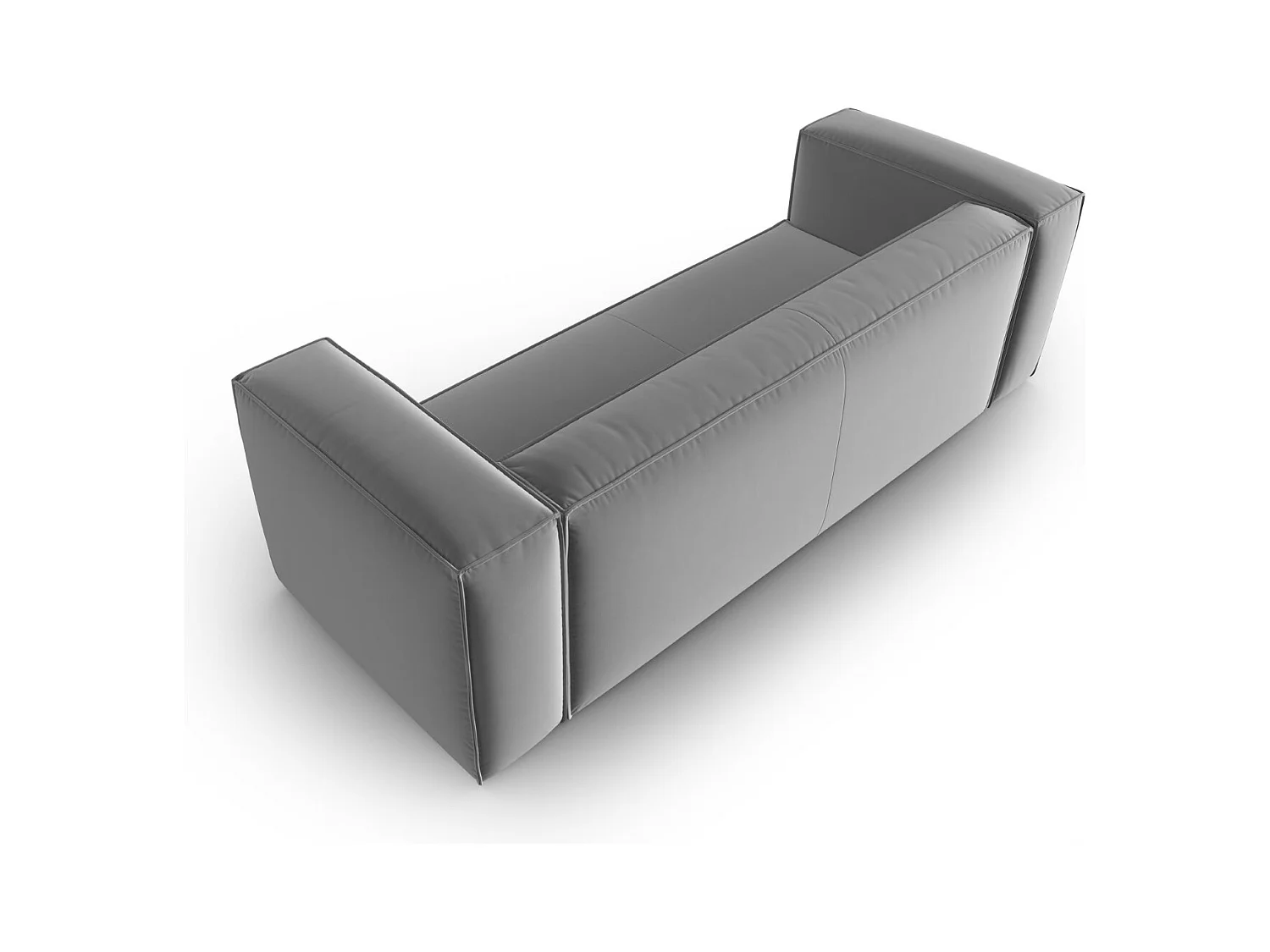 Cosmopolitan Design - Canapé "Mackay" 4 places en velours gris clair - 230x94x73cm