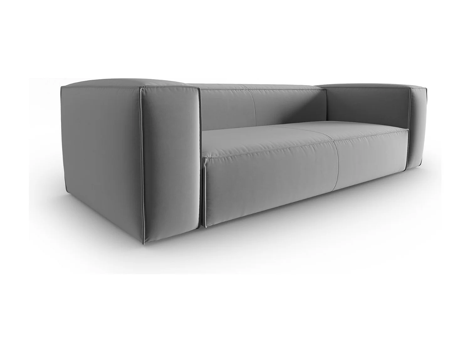 Cosmopolitan Design - Sofá "Mackay" 4 lugares em veludo cinza claro - 230x94x73cm