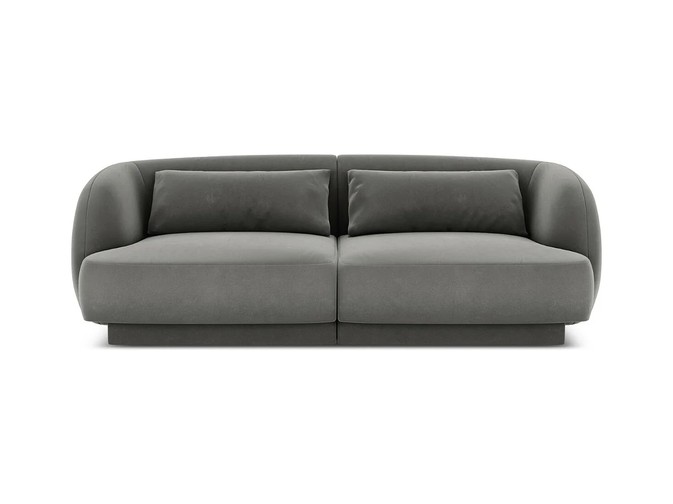 Cosmopolitan Design - Canapé "Tulum" 2 places en velours gris clair - 180x90x70cm