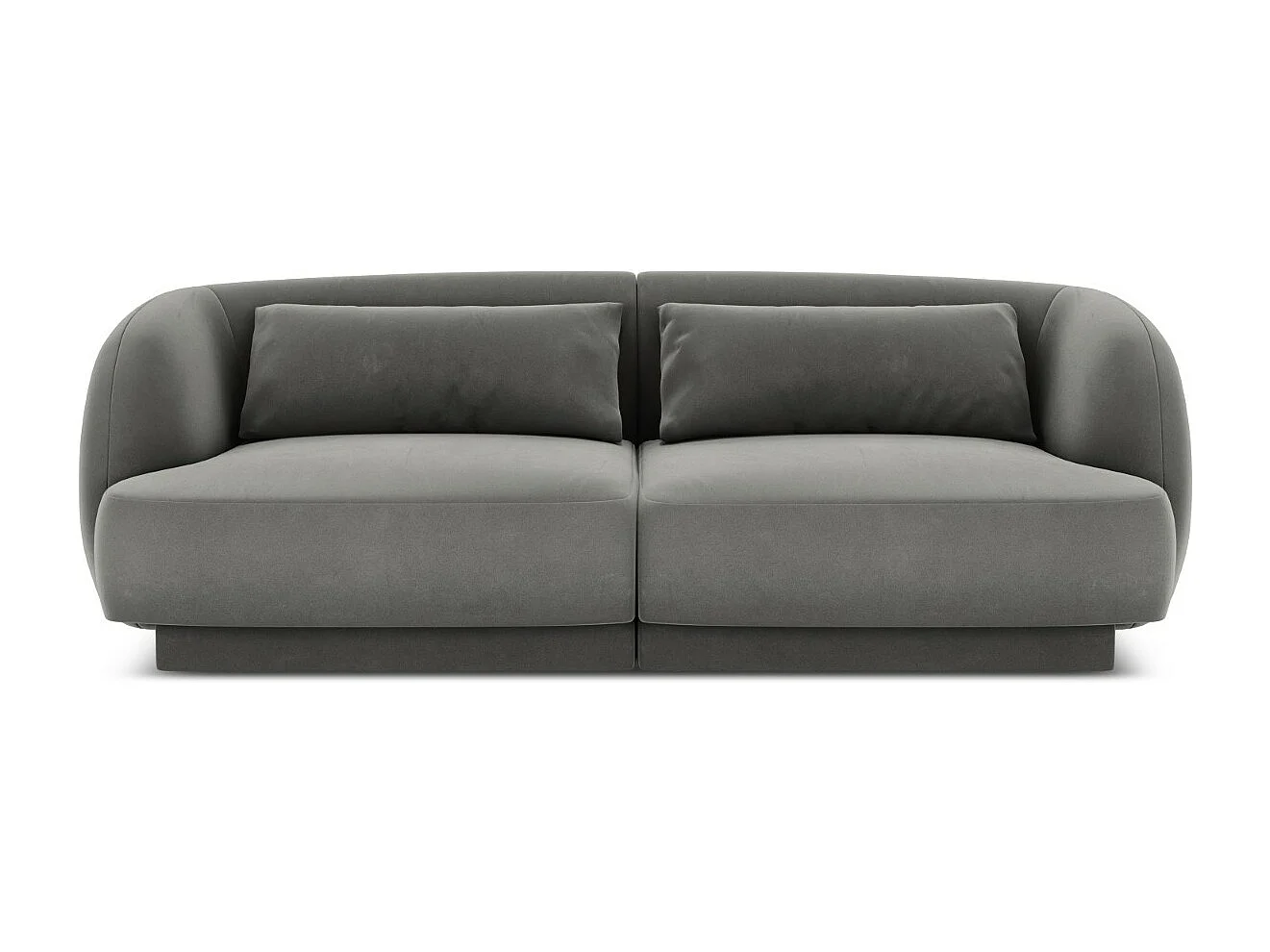 Cosmopolitan Design - Sofá "Tulum" 2 lugares em veludo cinza claro - 180x90x70cm