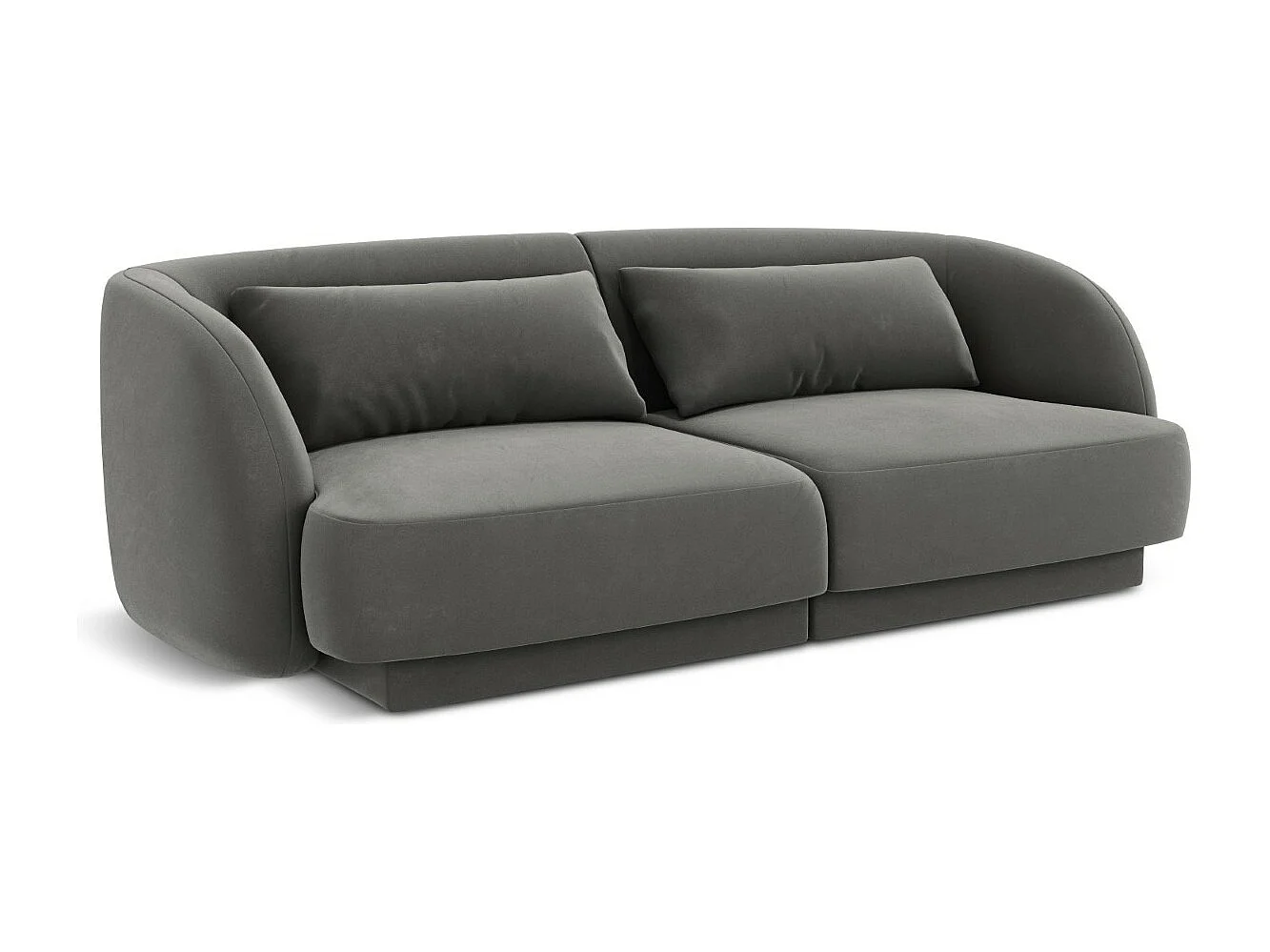 Cosmopolitan Design - Sofá "Tulum" 2 lugares em veludo cinza claro - 180x90x70cm