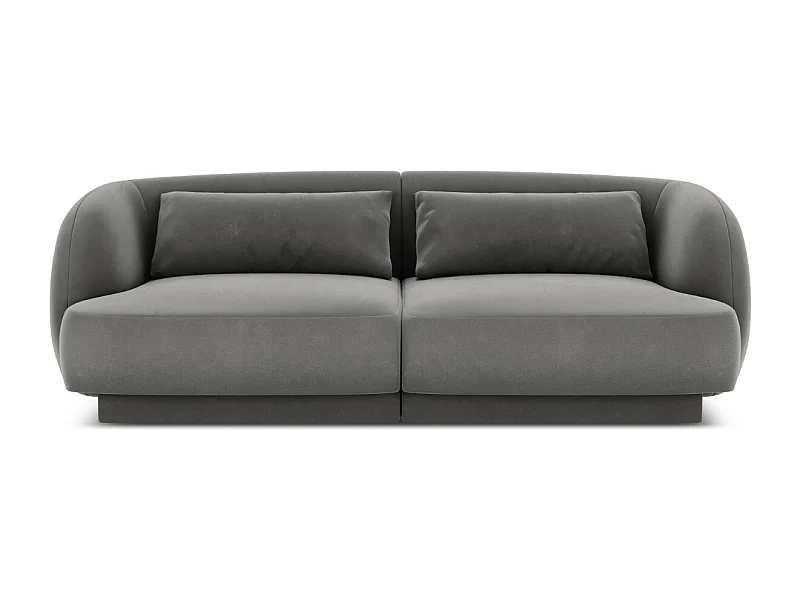 Cosmopolitan Design - Sofá "Tulum" 2 lugares em veludo cinza claro - 180x90x70cm