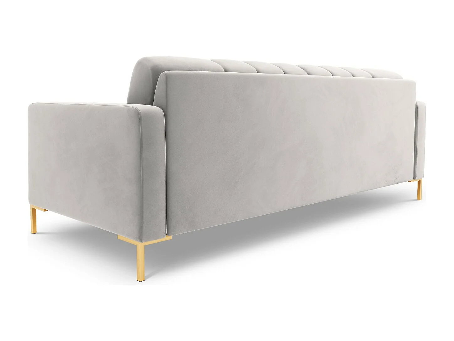 Cosmopolitan Design - Divano "Bali" 4 posti in velluto argento - 217x92x75cm
