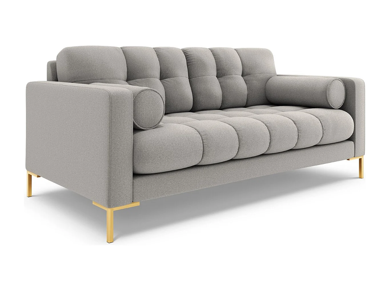 Cosmopolitan Design - 3-Sitzer Sofa "Bali" aus strukturiertem Stoff hellgrau - 177x92x75cm