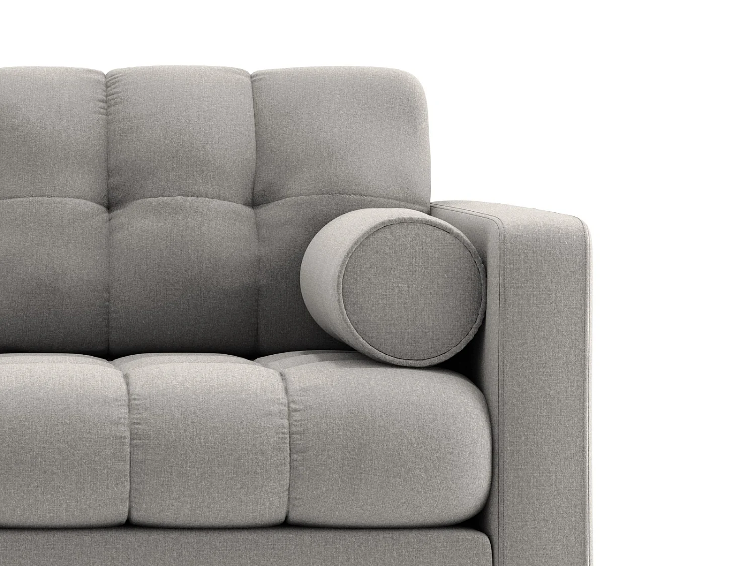 Cosmopolitan Design - Sofá "Bali" 3 lugares em tecido estrutural cinza claro - 177x92x75cm