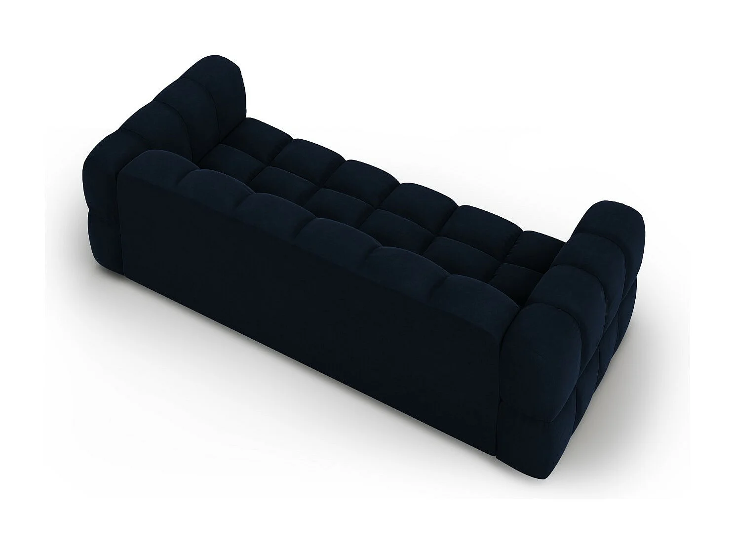 Cosmopolitan Design - Divano modulare "Sky" 4 posti in velluto blu reale - 244x102x75cm