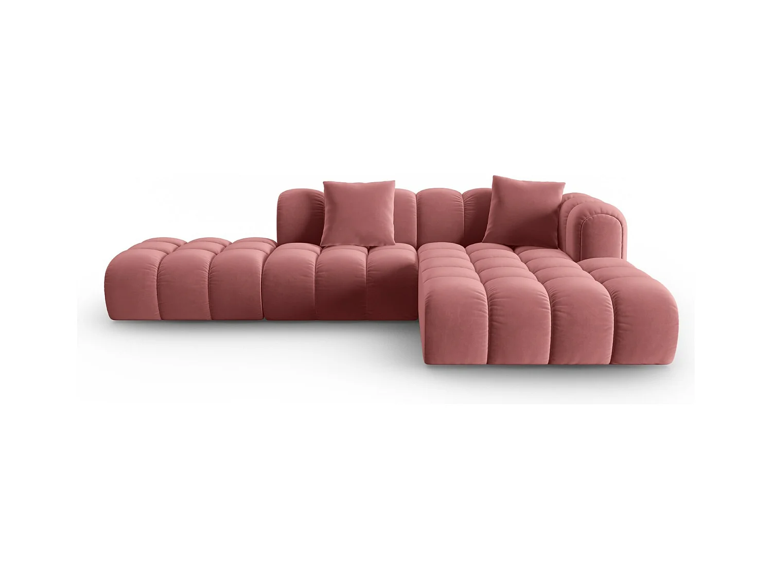 CXL by Christian Lacroix - 4-Sitzer modulares Ecksofa rechts "Clotilde" Sitzer aus Samt lachs - 309x190x70cm