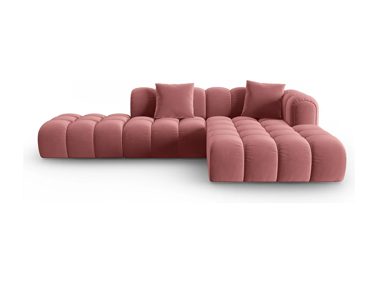 CXL by Christian Lacroix - Narożnik prawy panoramiczny, "Clotilde" 4 miejsca welur, łosoś - 309x190x70cm