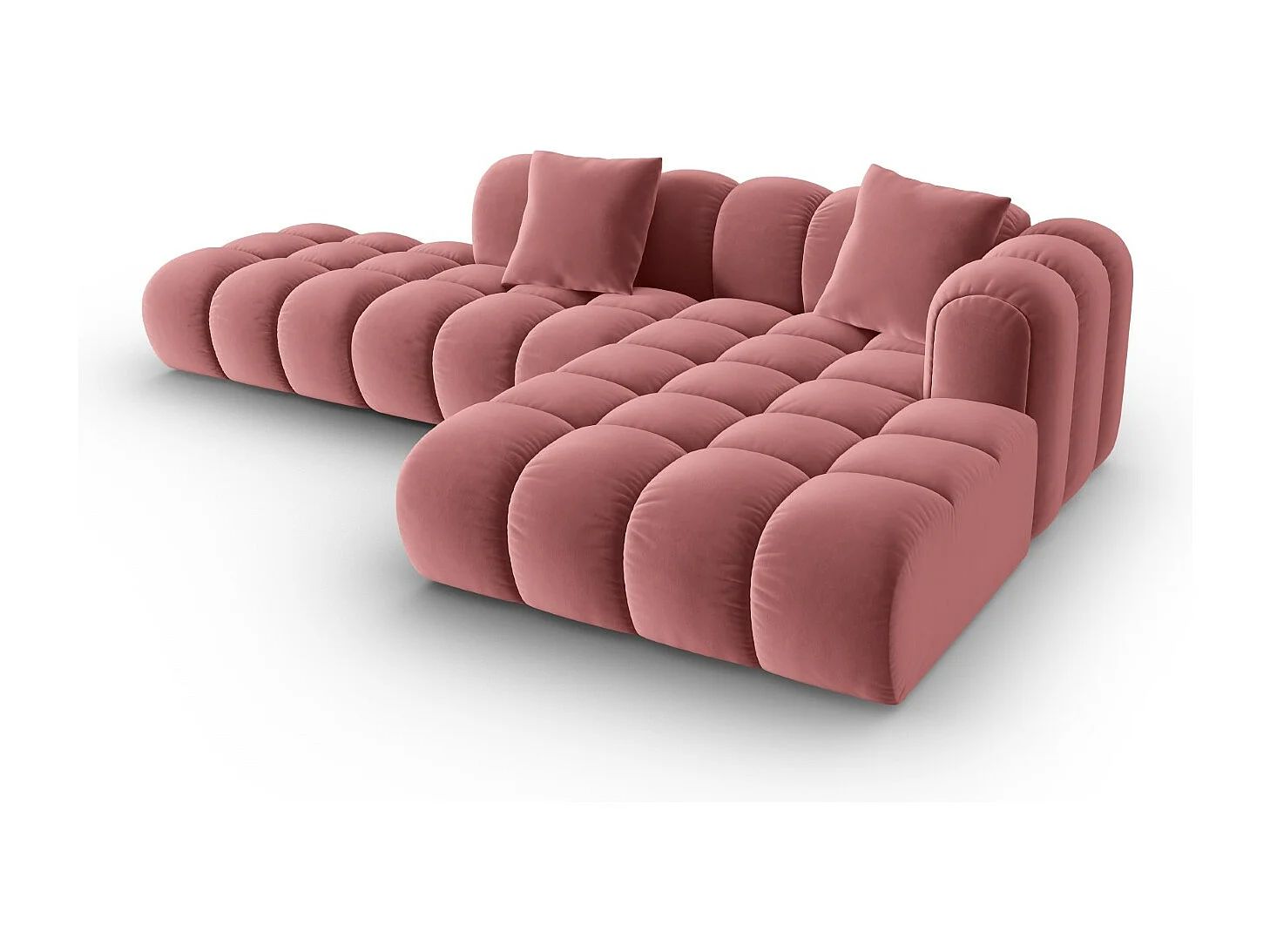 CXL by Christian Lacroix - Narożnik prawy panoramiczny, "Clotilde" 4 miejsca welur, łosoś - 309x190x70cm