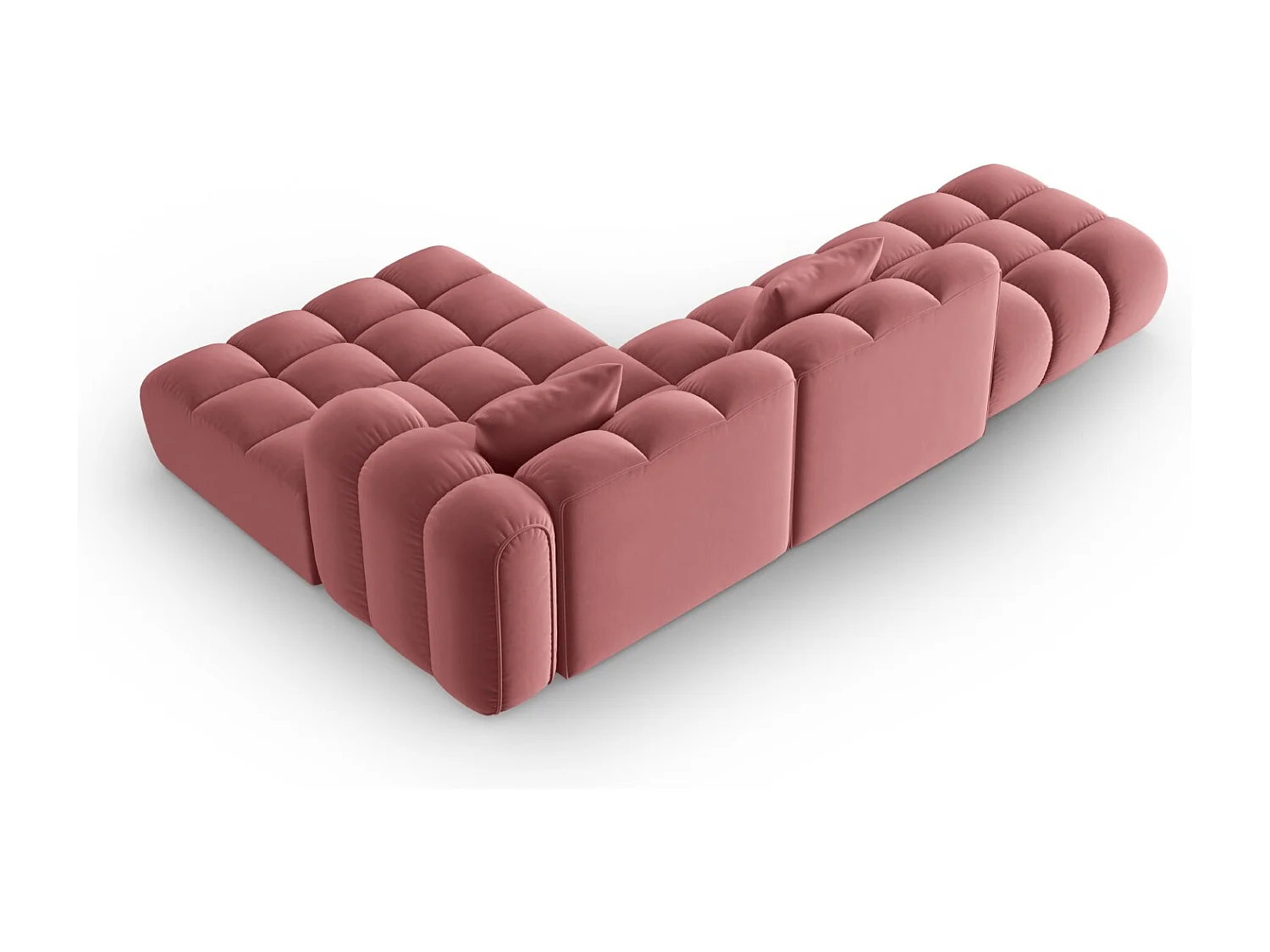 CXL by Christian Lacroix - Narożnik prawy panoramiczny, "Clotilde" 4 miejsca welur, łosoś - 309x190x70cm