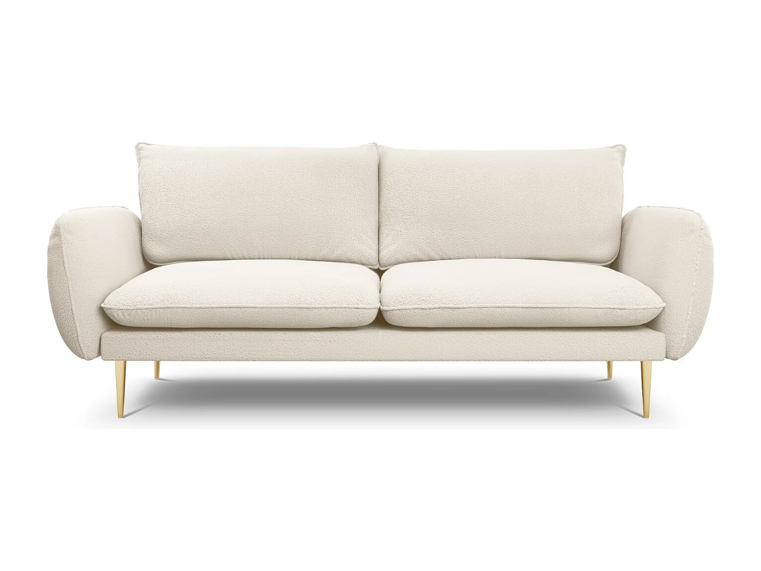 Cosmopolitan Design - Sofá "Vienna" 3 plazas de tejido bouclé beige - 200x92x95cm