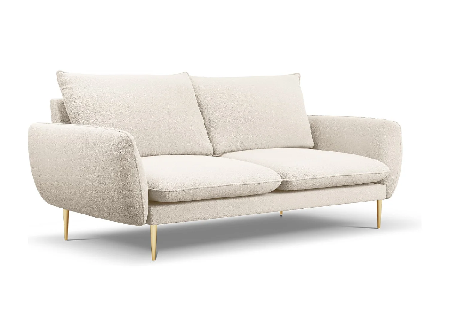 Cosmopolitan Design - Sofá "Vienna" 3 plazas de tejido bouclé beige - 200x92x95cm