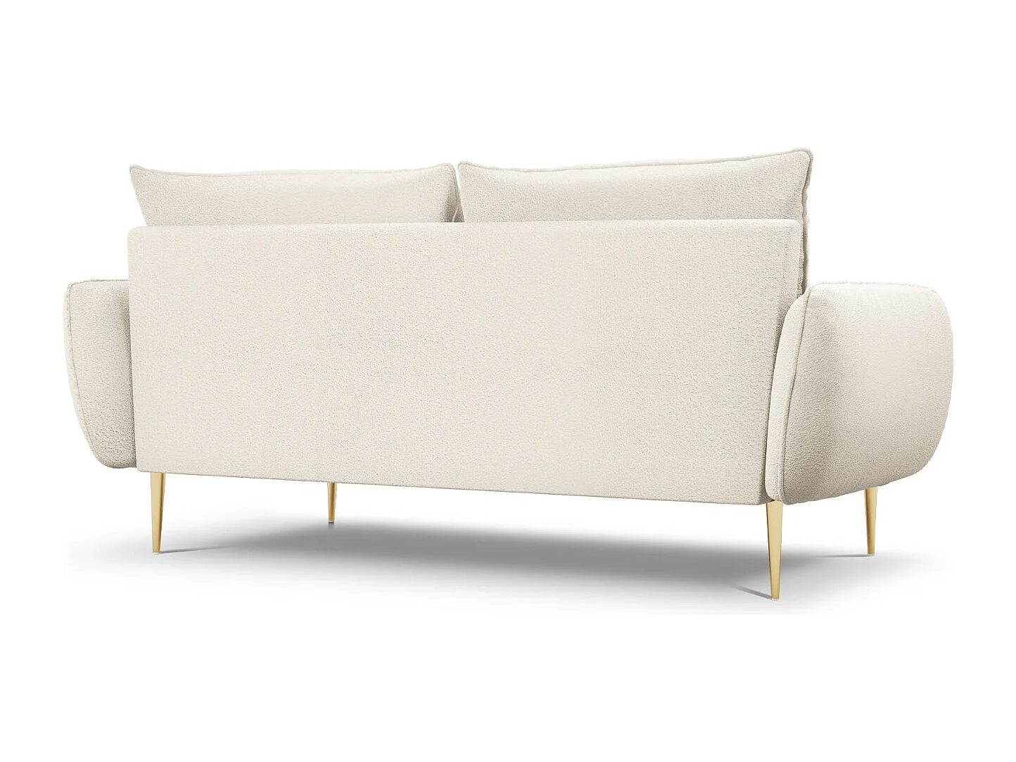 Cosmopolitan Design - Sofá "Vienna" 3 lugares em tecido bouclé bege - 200x92x95cm