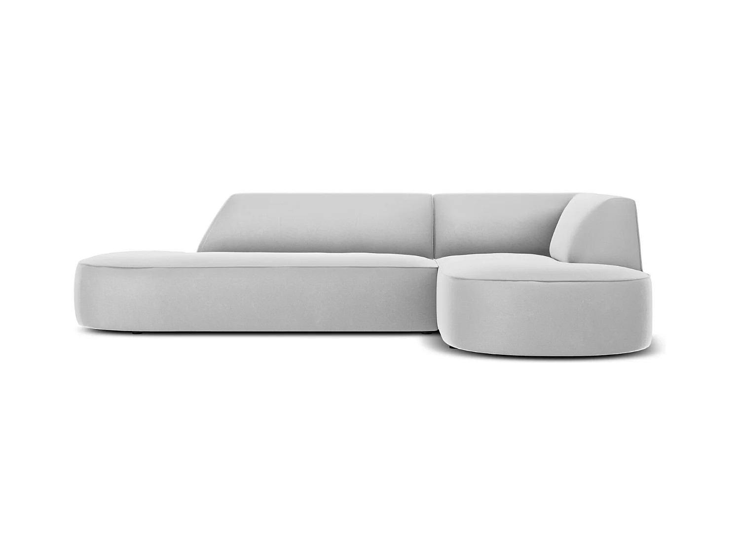 CXL by Christian Lacroix - Rechter hoekbank "Charles" 4 zitplaatsen, Flueel, Lichtgrijs - 273x180x69cm