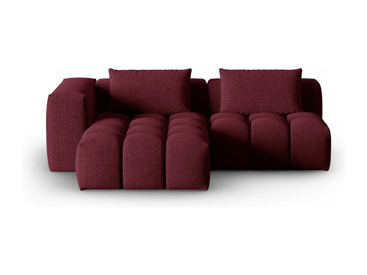 CXL by Christian Lacroix - Modulaire hoekbank links "Lorella" 3 zitplaatsen, Structurele stof, Bordeaux - 205x145x70cm