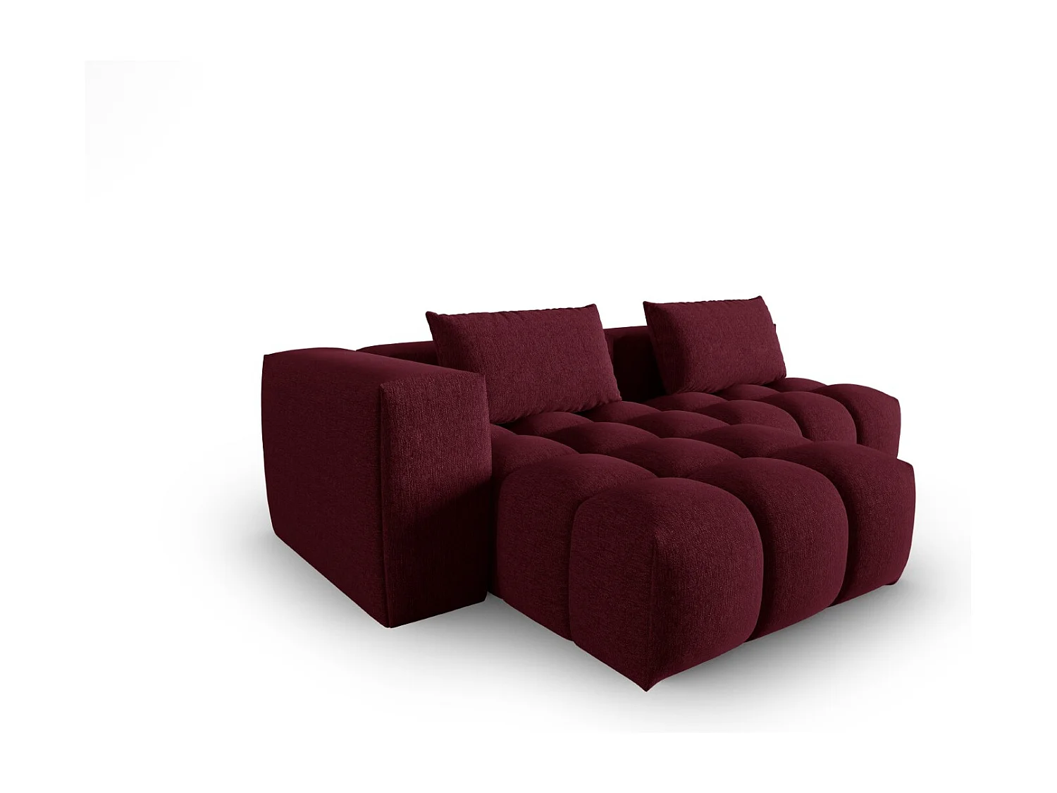 CXL by Christian Lacroix - Modulaire hoekbank links "Lorella" 3 zitplaatsen, Structurele stof, Bordeaux - 205x145x70cm
