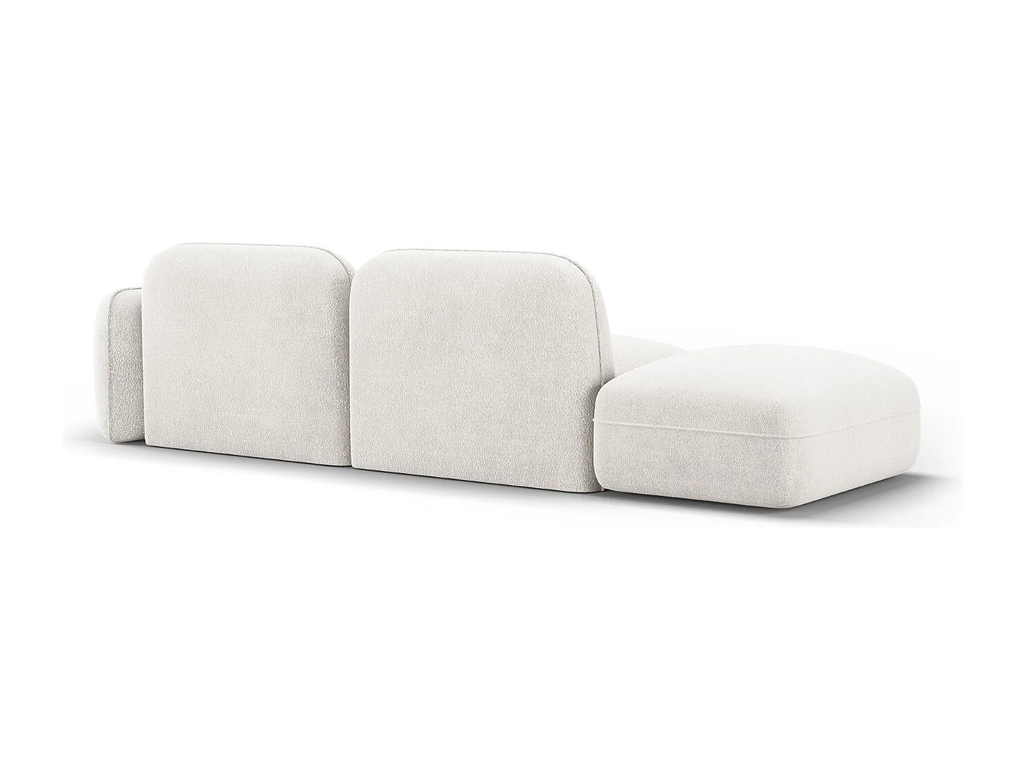 CXL by Christian Lacroix - Sofá modular virado para a esquerda "Lucien" 3 lugares em veludo marfim - 295x90x70cm