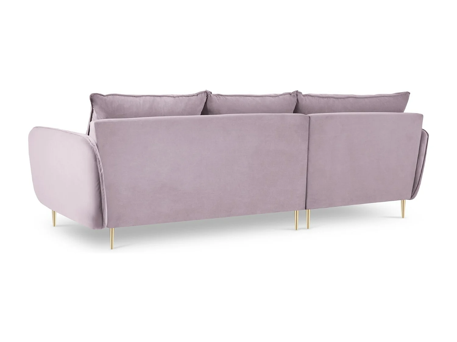 Cosmopolitan Design - Linker hoekbank "Vienna" 5 zitplaatsen, Flueel, Lavendel - 255x170x95cm
