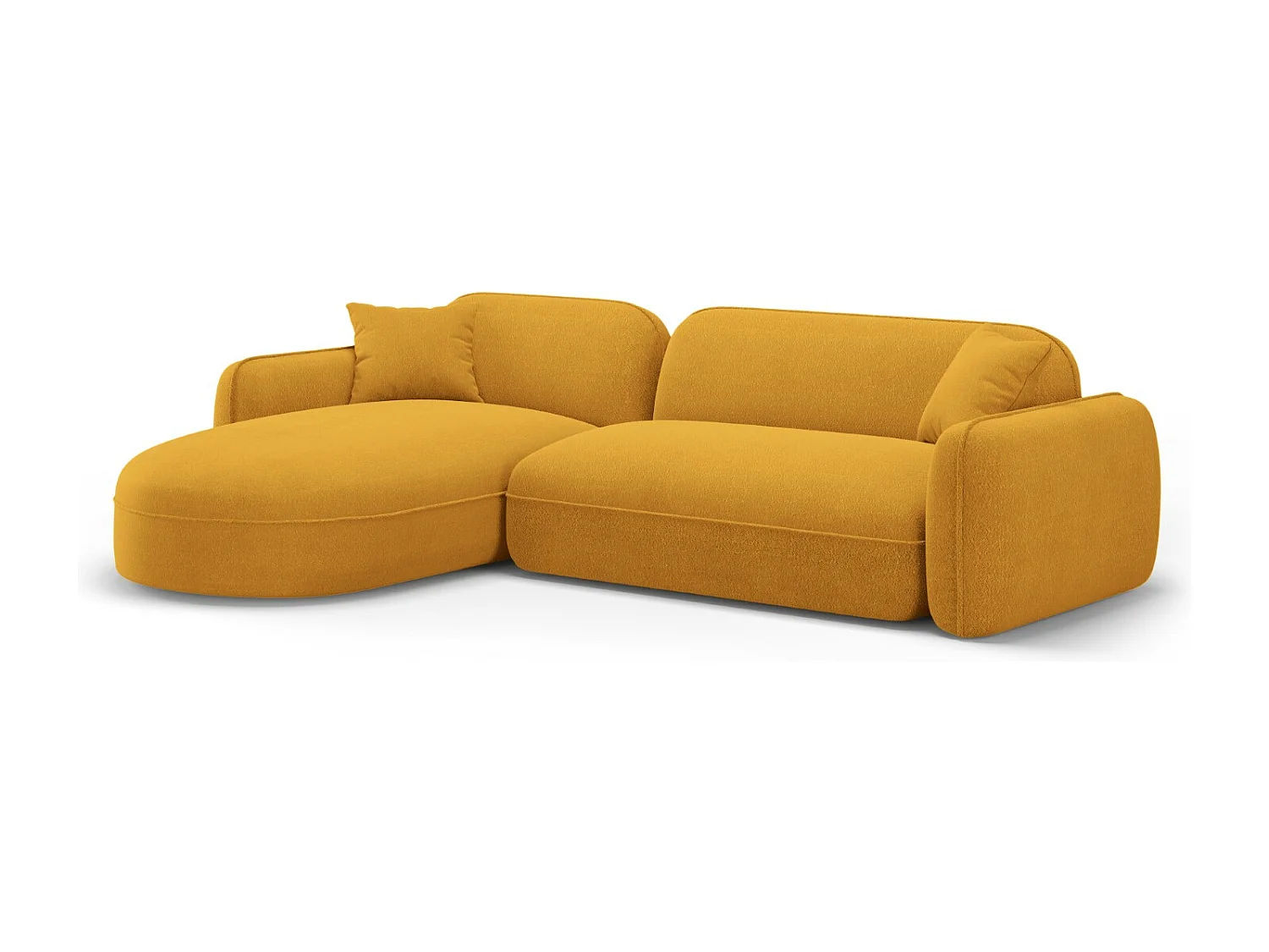 CXL by Christian Lacroix - Narożnik lewy panoramiczny, "Lucien" 4 miejsca welur, musztardowy - 275x165x70cm