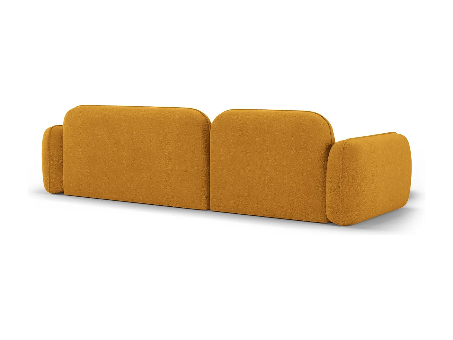 CXL by Christian Lacroix - Canapé d'angle gauche modulable "Lucien" 4 places en velours moutarde - 275x165x70cm